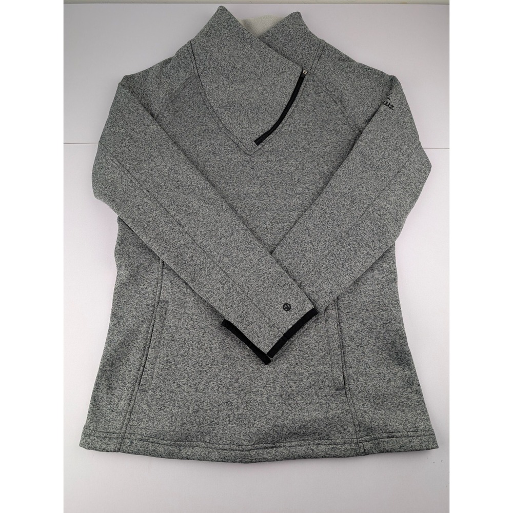 Straight Down Fleece Pullover Women's Small 1/4 Zip Gray Zip Collar Pockets‎